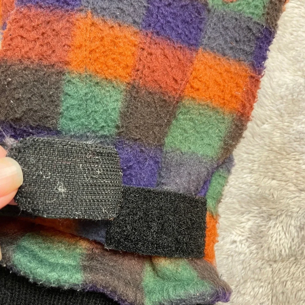 Vtg Thinsulate Womens Plaid Fleece Gloves Size B Multicolor Thermal Retro Winter